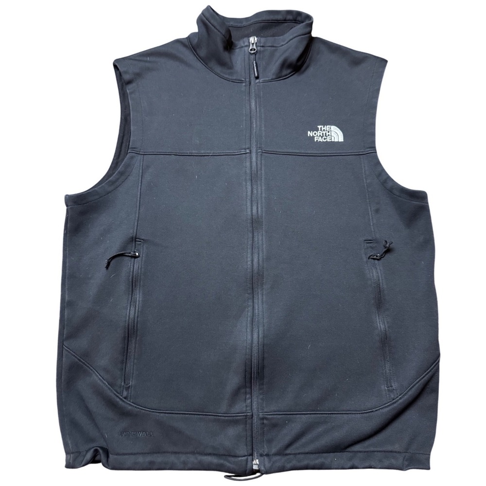 The North Face Mens Black WindWall Softshell Full Zip Vest Size Medium M